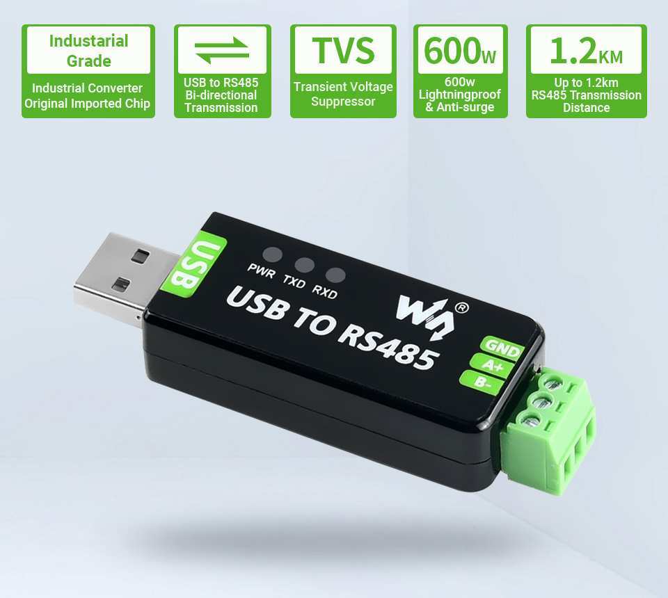 Convertidor USB a RS485 grado industrial